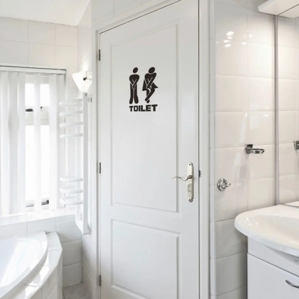 💋 Toilet Bathroom Sign Decal Sticker humor